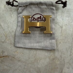 Gold H Belt Buckle